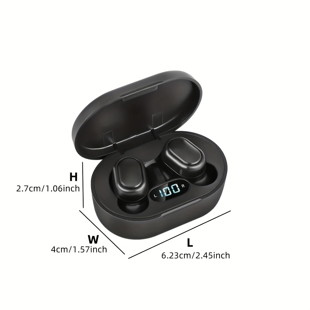 Wireless Earbuds with USB Charging Case Button Control Long Battery Life In-Ear Sports Headphones