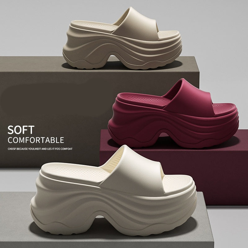 Ayollar yozgi qalin tagli chanoq shlyapalar EVA ichki va tashqi makon uchun plyaj bog' oddiy bir rang