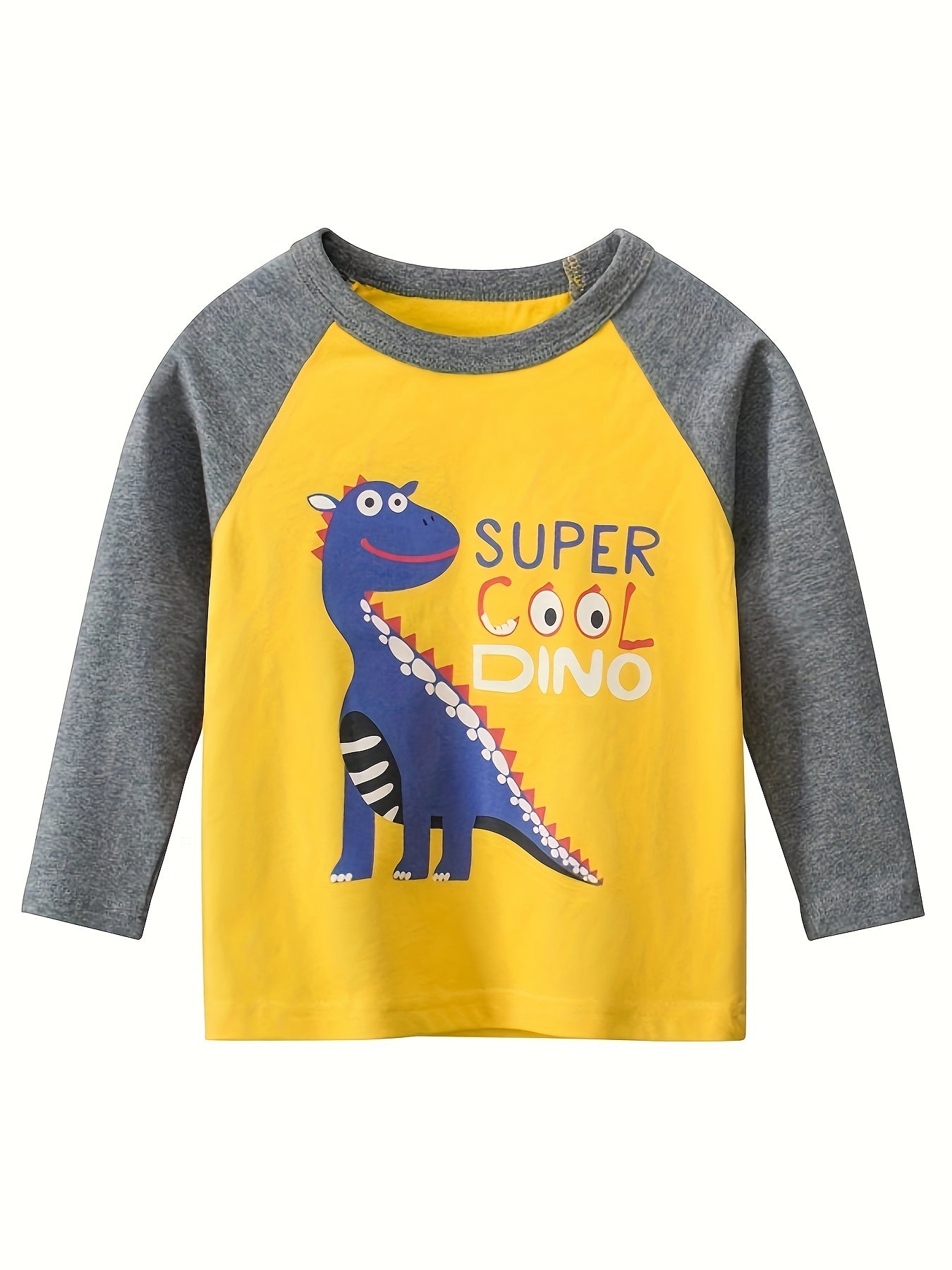 Kids Boys Long Sleeve Cotton T-Shirt Casual Spring Fall Cartoon Pattern