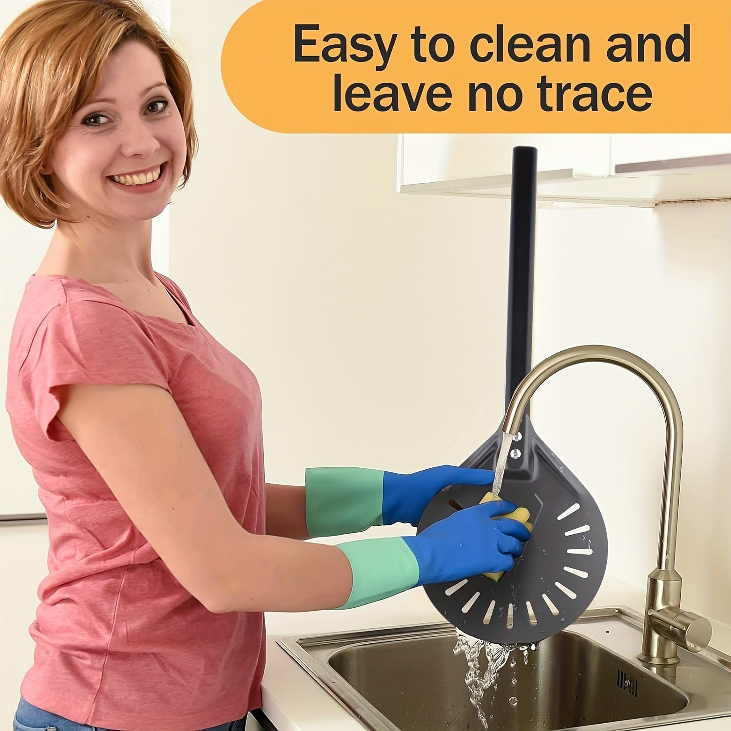 Этот алюминиевый лопата для пиццы длиной 8 дюймов и имеет нескользящую ручку для удобного использования. Ручка съемная, длиной 80,01 см, что делает ее идеальной для домашних пицц и хлеба.