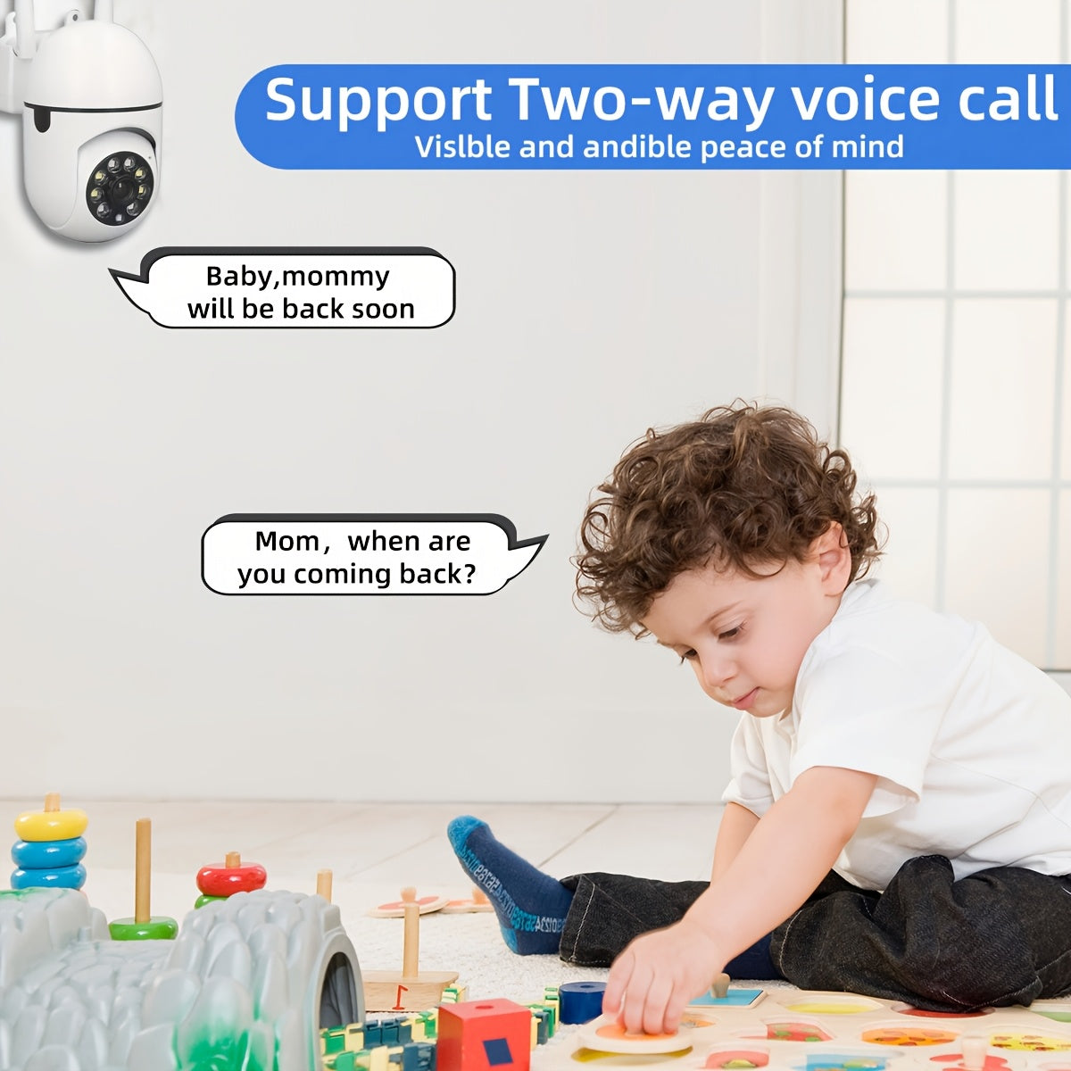 1080P Ultra HD Wi-Fi Security Camera with Pan Tilt Night Vision Two-Way Audio Indoor Outdoor