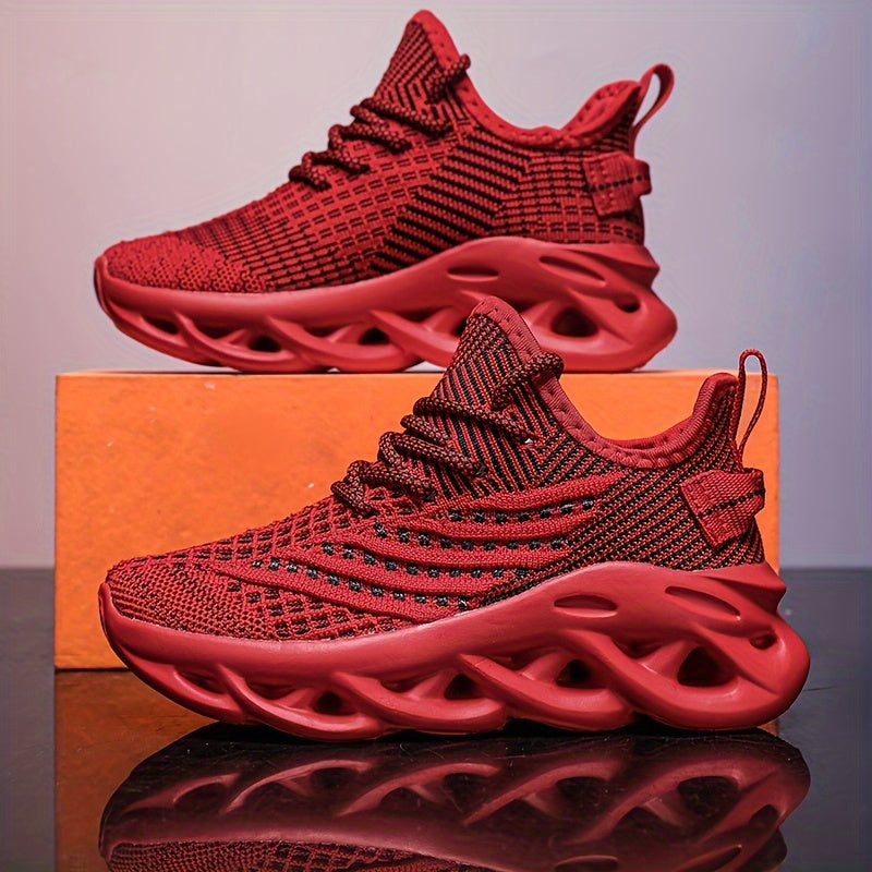 Kids Breathable Knit Sneakers for Tennis and Running All Season Lightweight EVA Sole