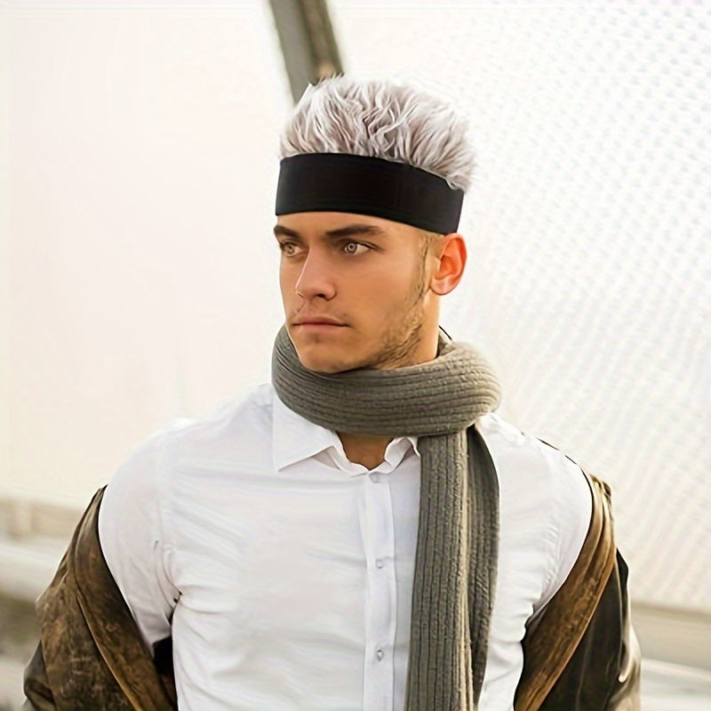 Trendy Fine Cool Headband Wig Adjustable Beanie for Men Casual Cosplay