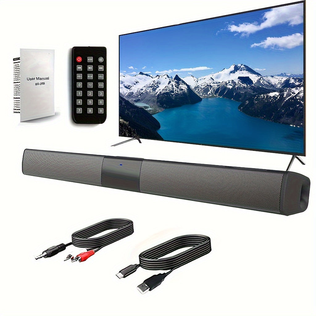 Wireless Soundbar with Built-in Subwoofers and Stereo Speakers for Computers Smartphones and Tablets