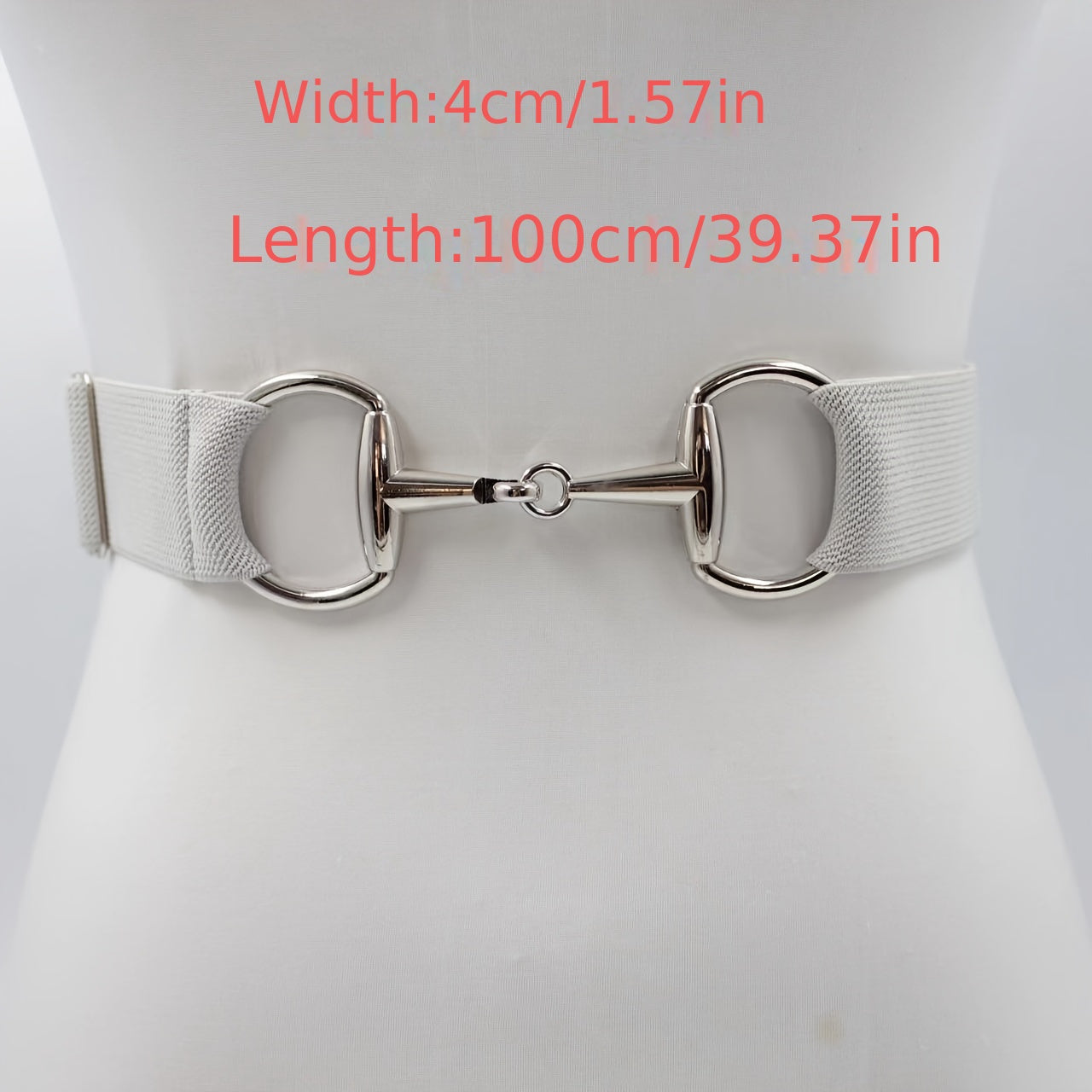 Women's Elastic Waist Belt with Metal Buckle Adjustable Stretchable Accessory