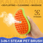 Pet Grooming Brush for Cats and Dogs 3-in-1 Steam, Cleansing, Massage