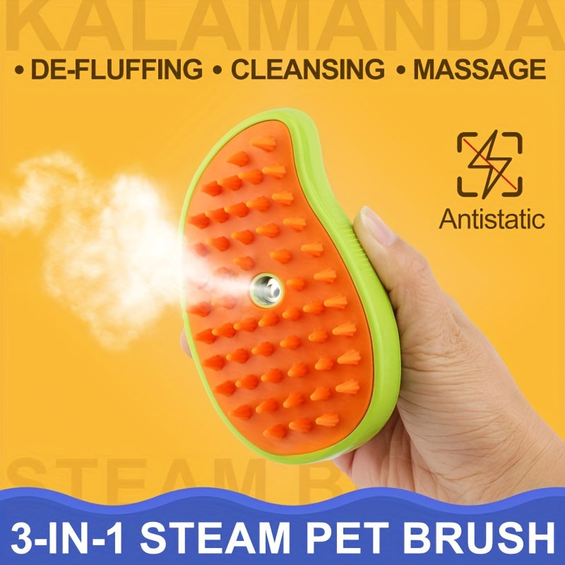 Pet Grooming Brush for Cats and Dogs 3-in-1 Steam, Cleansing, Massage