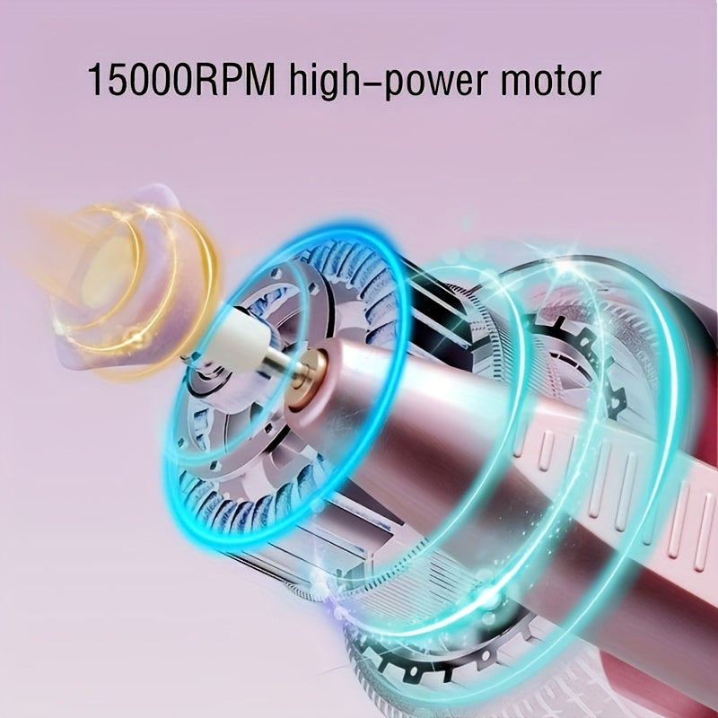 Máquina profesional de limado de uñas con pantalla LCD 15000RPM 11 cabezales de lijado 9 velocidades recargable por USB