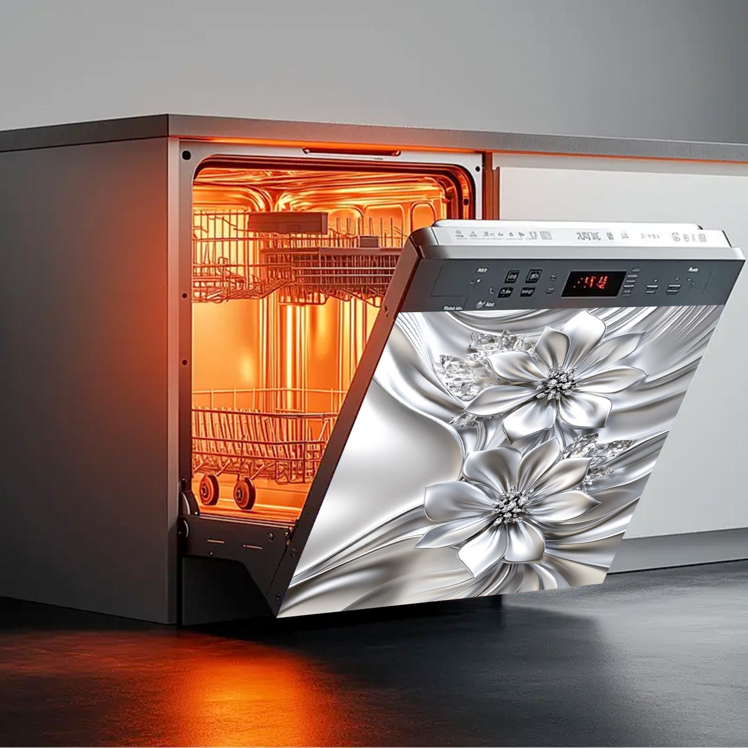 Retro oshxona mushuk deraza magnit yopishqoq suv o'tkazmaydigan issiqlikka chidamli metall panel stiker bog' bog' manzarasi 23cm