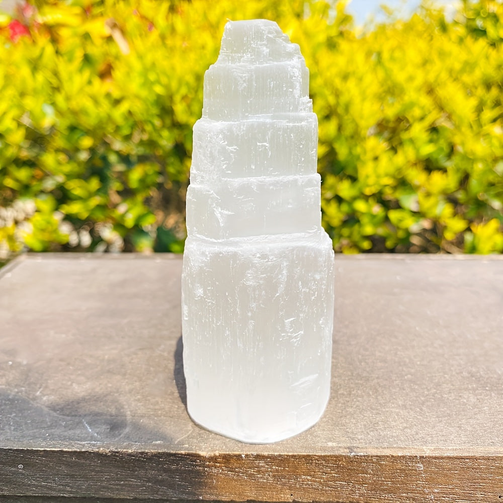 Selenite Crystal Tower for Meditation Home Decor Reiki Gifting