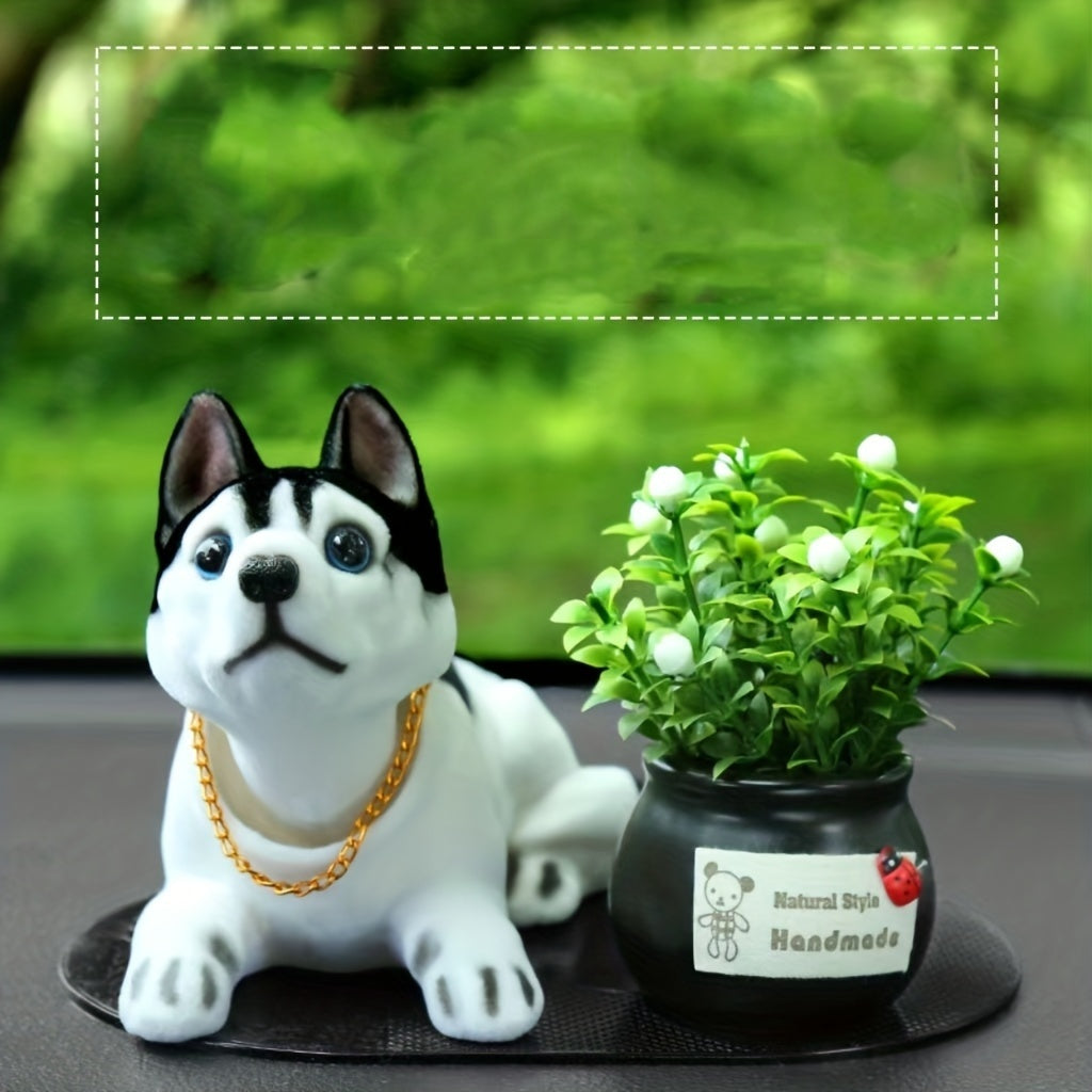 Dog Car Dashboard Decor Resin Pet Figurine Creative Vehicle Accessory