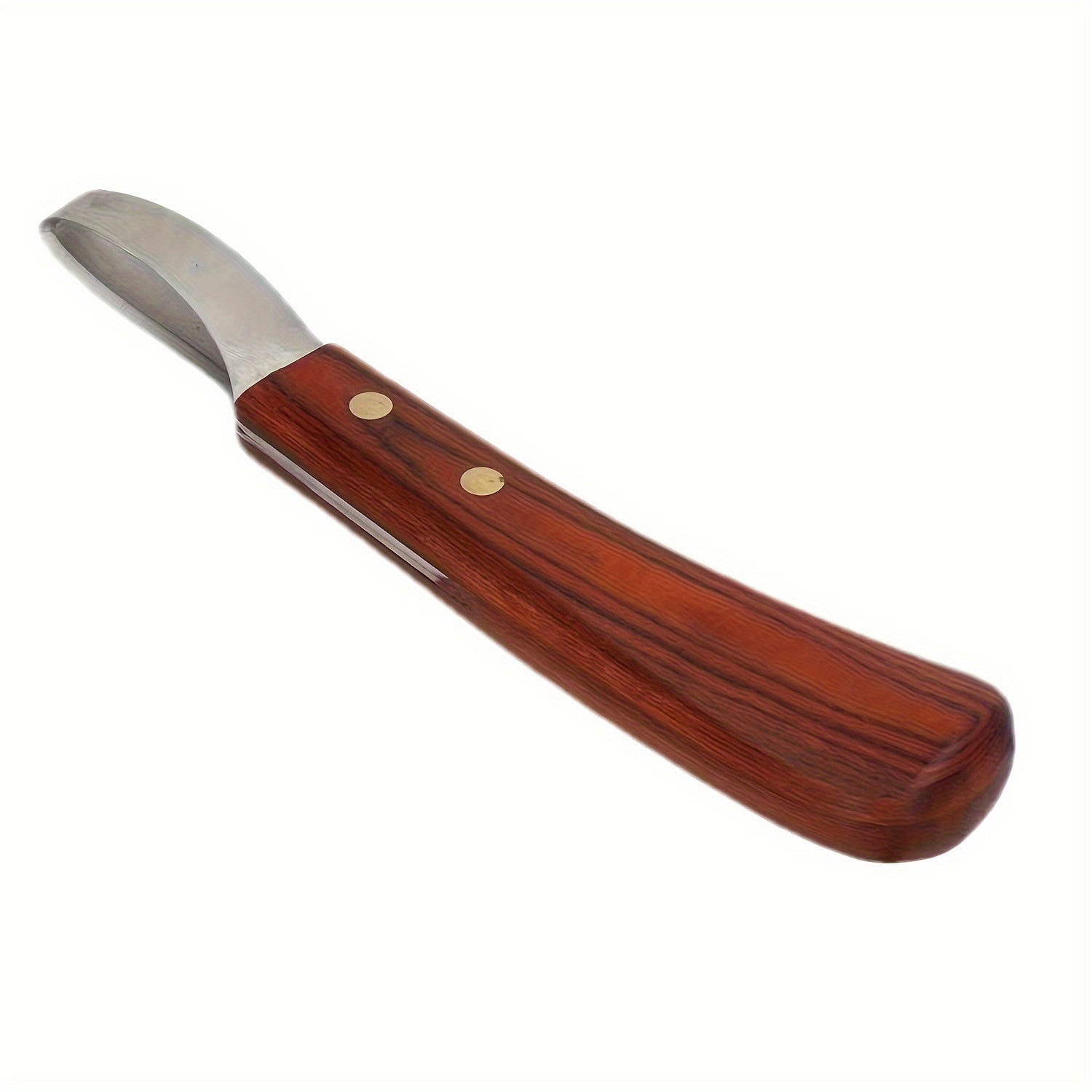 Double-Edged Stainless Steel Horseshoe Hoof Knife with Wooden Handle for Horses