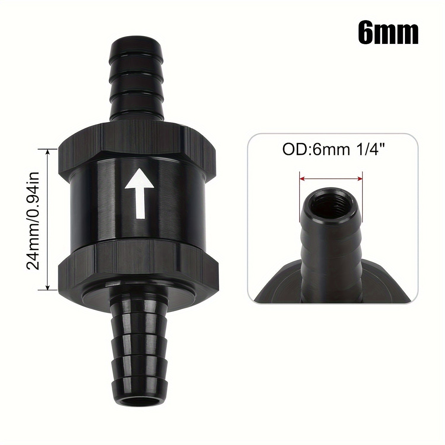 Обратный клапан для топливной линии, топливо, масло, вода, дизель, алюминиевый сплав, 4, 6, 8, 10, 12, 14 мм