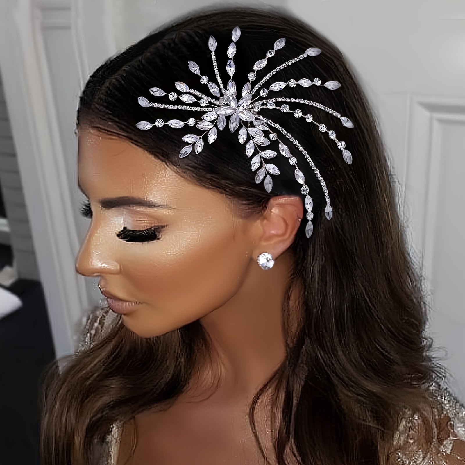 Silver Hair Comb with Crystals for Wedding Bridal Hair Accessory