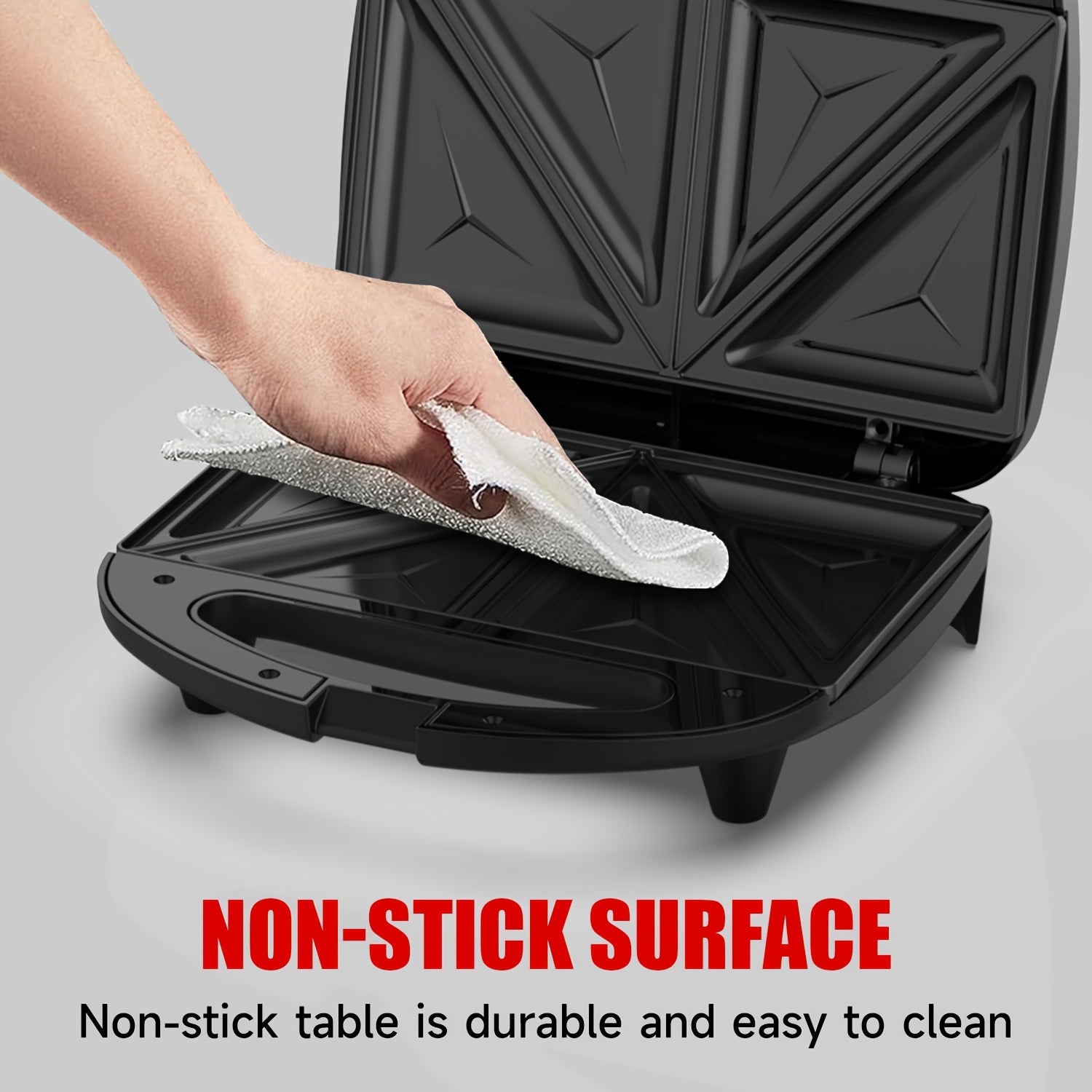 Электрический сэндвич-мейкер 750 Вт с антипригарным покрытием, двойное нагревание, компактный, гриль