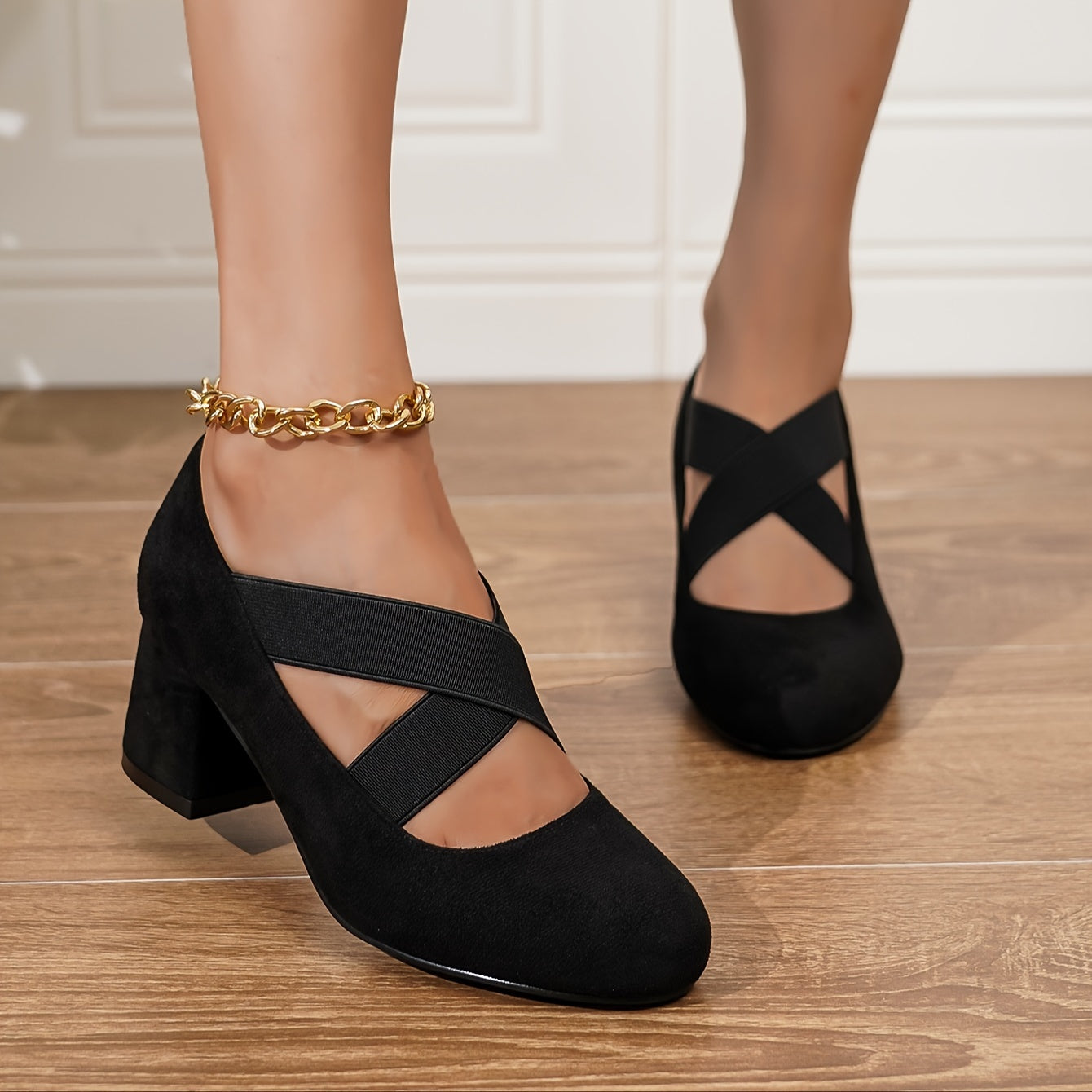 Women's Solid Color Elegant Slip-On High Heels Dress Shoes