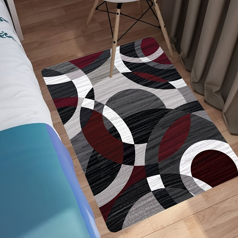 Zamonaviy Nordik geometrik naqshli gilam, mashina bilan yuviladigan pol matosi, mehmonxona va yotoq xonasi uchun