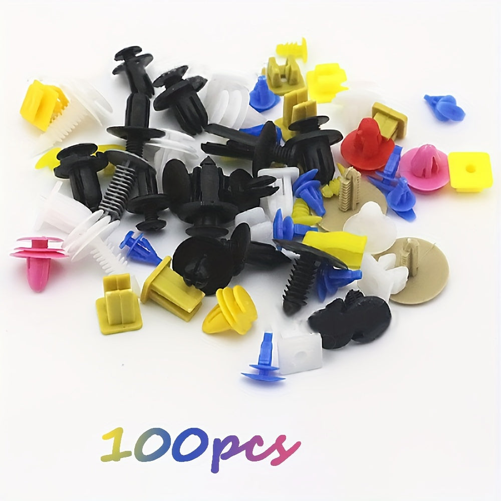 50/100pcs Universal Car Plastic Door Panel Bumper Rivet Fastener Kit