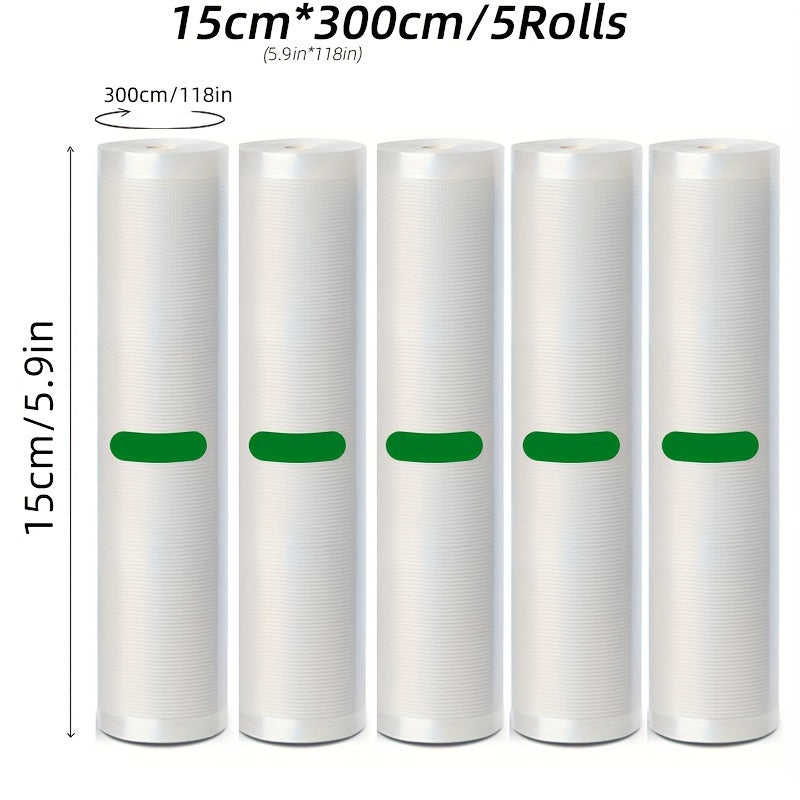 5-Pack BPA-Free Vacuum Seal Bags 3M Long Food Preservation Sous Vide Storage