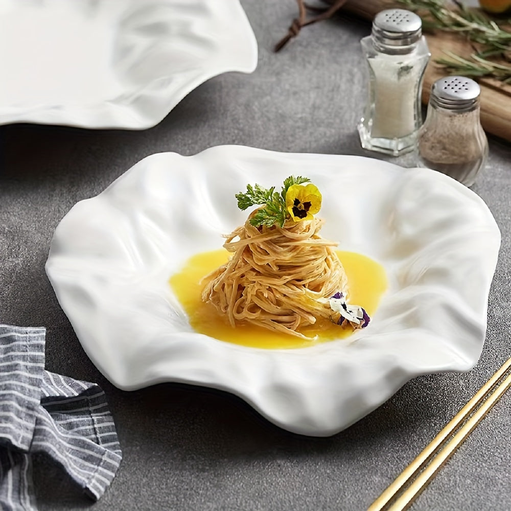 Yagona oq keramika idish, tushlik choyi, makaron, molekulyar oshxona, diet ovqatlari, shirinliklar, salatlar va mevalar uchun ko'p maqsadli. Uyda yoki restoran ziyofatlari uchun ideal.