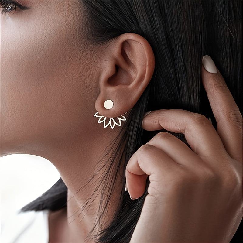 Женские серьги с золотистым тоном Lotus с застёжкой-карабином, украшенные цветами и сверкающими камнями