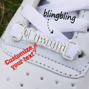 Personalized Stainless Steel Shoe Buckle with Nameplate and Sparkling Details for Men