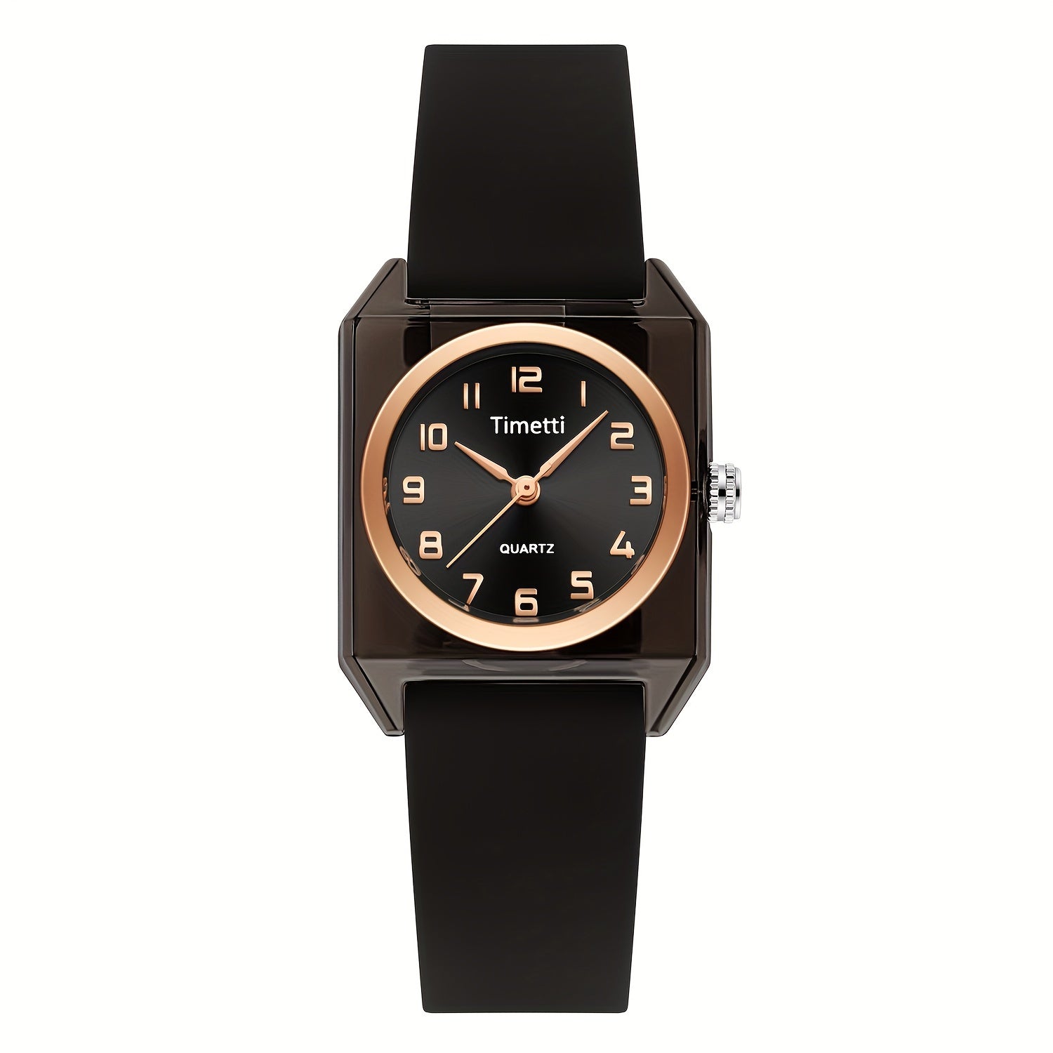 Women's Quartz Watch Vintage Square Dial Silicone Band Easy to Read