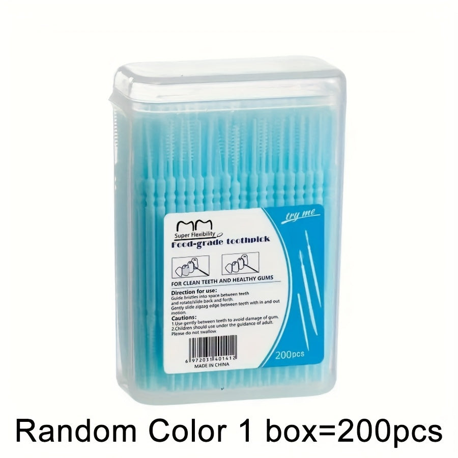 200Pcs Disposable Plastic Toothpicks Dual-Tip for Deep Clean Oral Care