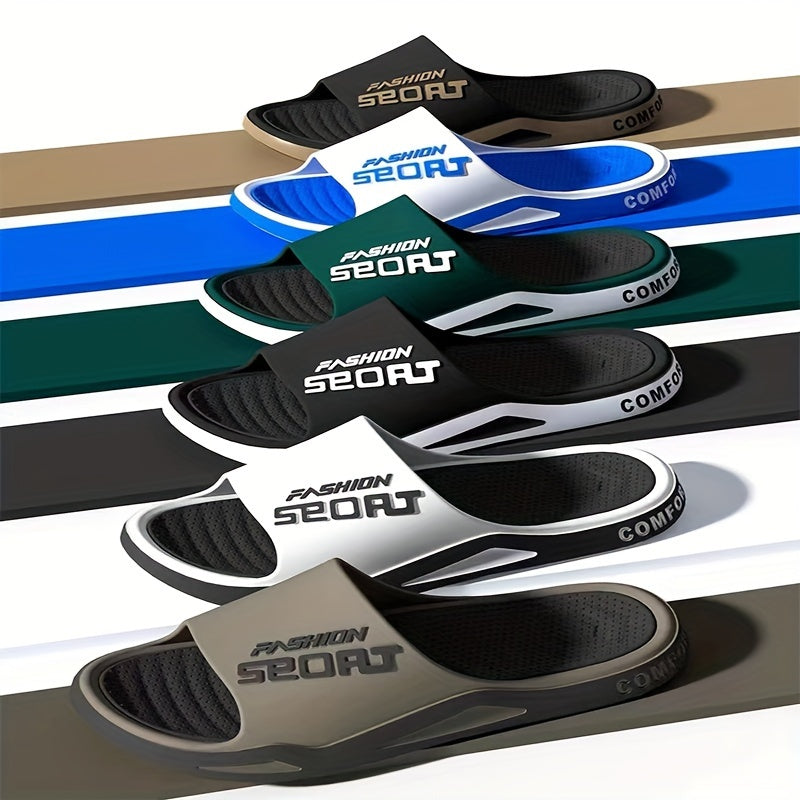 Zapatillas de PVC para hombre con punta abierta, casuales, para interior y exterior, antideslizantes, para todas las estaciones