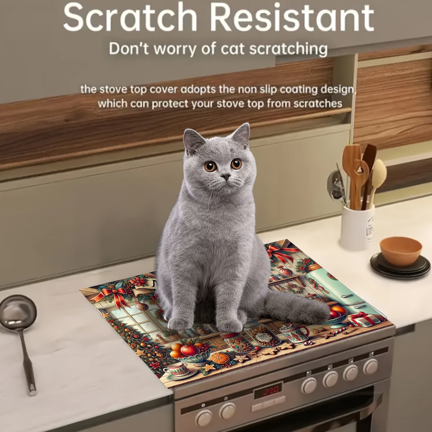 Christmas Snowman Stove Cover Waterproof Anti-Slip Heat Resistant for Electric Glass Cooktops