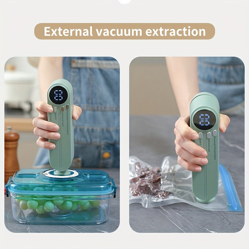 Electric Vacuum Sealer with Rechargeable Battery Digital Display Multiple Sealing Modes