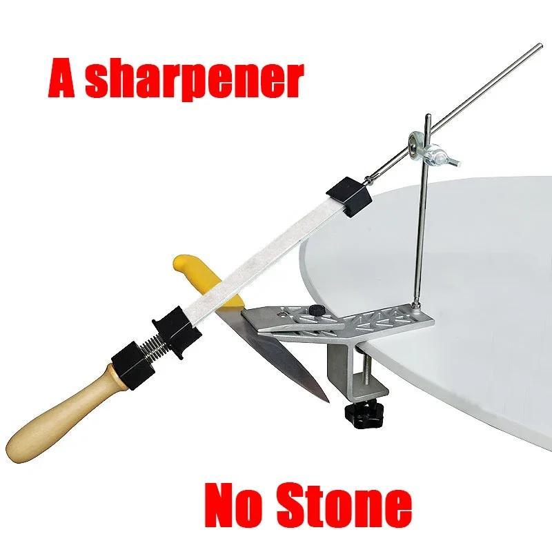 Qo'lda ishlovchi pichoqni sharshtirish uchun to'xtatilgan burchakdagi whetstone va sozlanadigan klamp bilan