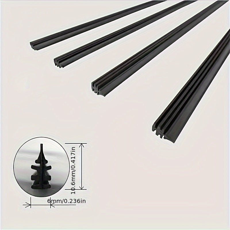 Universal Silicone Wiper Blade Strip Quiet Durable 10.6mm
