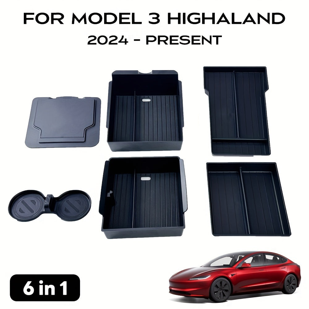 Car Interior Organizer for Tesla Model 3 Highland 6-Piece Storage Box Set