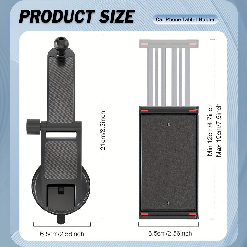 Adjustable Car Phone Holder for Smartphones and Tablets with Suction Mount