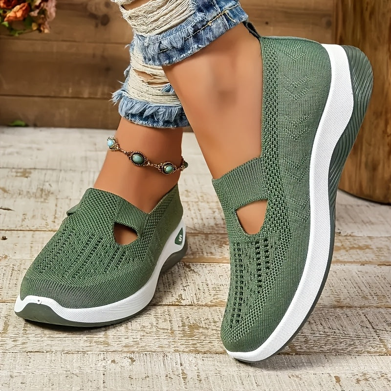 Women's Mesh Slip-On Sneakers Lightweight Casual Walking Shoes