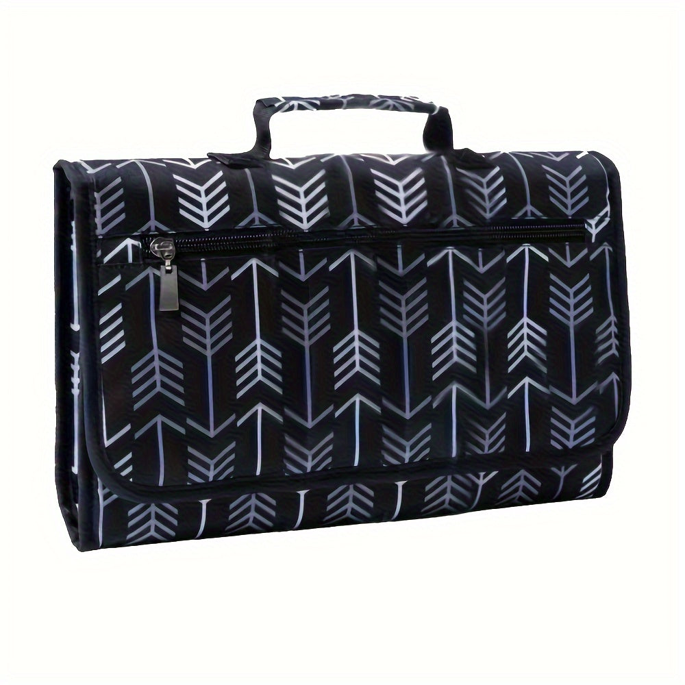 Portable Diaper Changing Pad with Grey Arrows Design for Babies