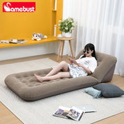 Надувной диван-кровать с флокированием, регулируемый надувной матрас, складной и портативный, легко чистится, не требует электричества, идеально подходит для отдыха дома и на открытом воздухе - 1 шт. CAMEBUST