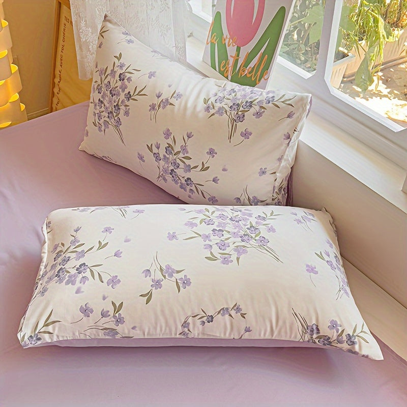 Floral Print Hypoallergenic Pillowcase 100% Polyester Deep Pocket Bed Pillow Cover