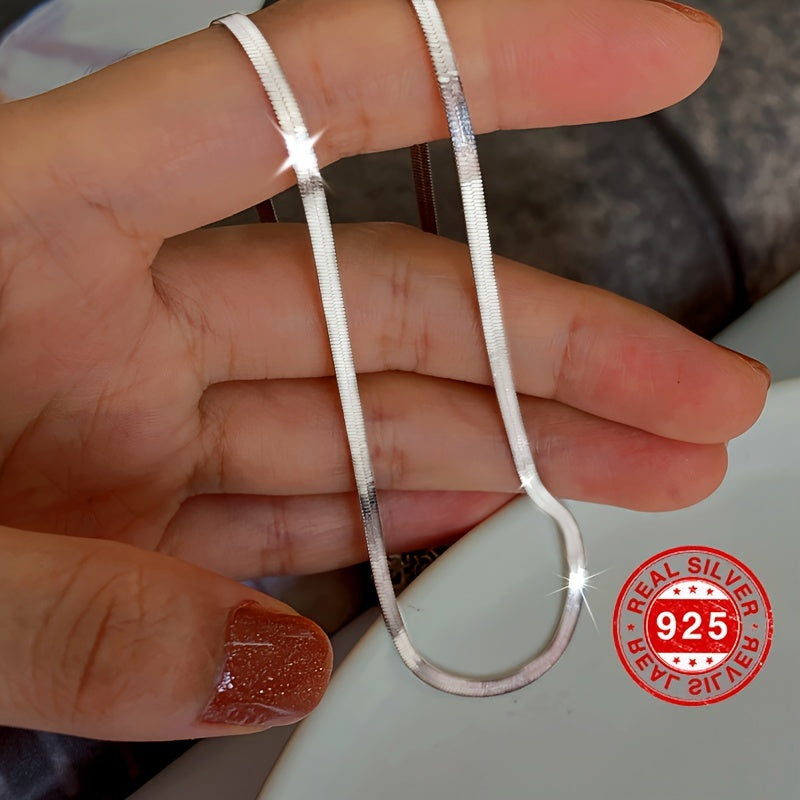 Sterling Silver Snake Chain Necklace for Women Cold Style Blade Design Light Luxury Clavicle Chain