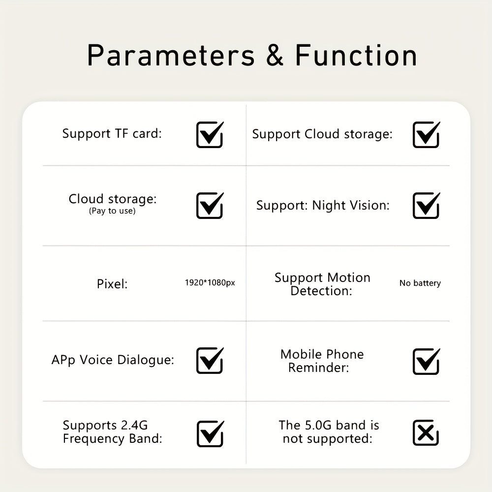 Cámara de seguridad HD 1080P para interior y exterior con PTZ, visión nocturna, detección de movimiento, audio bidireccional, Wi-Fi, compatible con smartphone