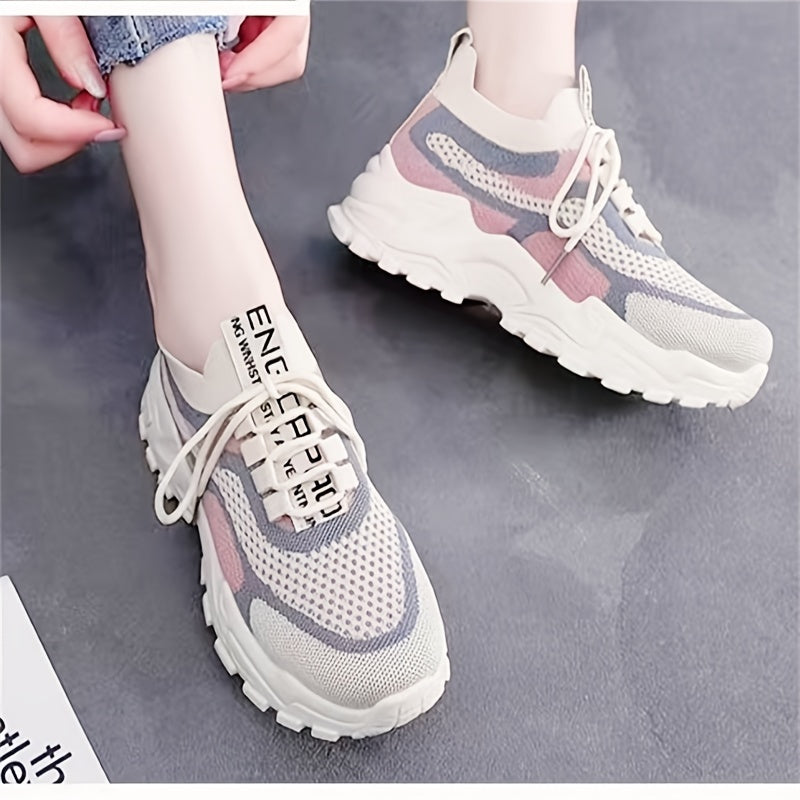 Women's Breathable Woven Sneakers Casual Low Top Outdoor Sport Shoes