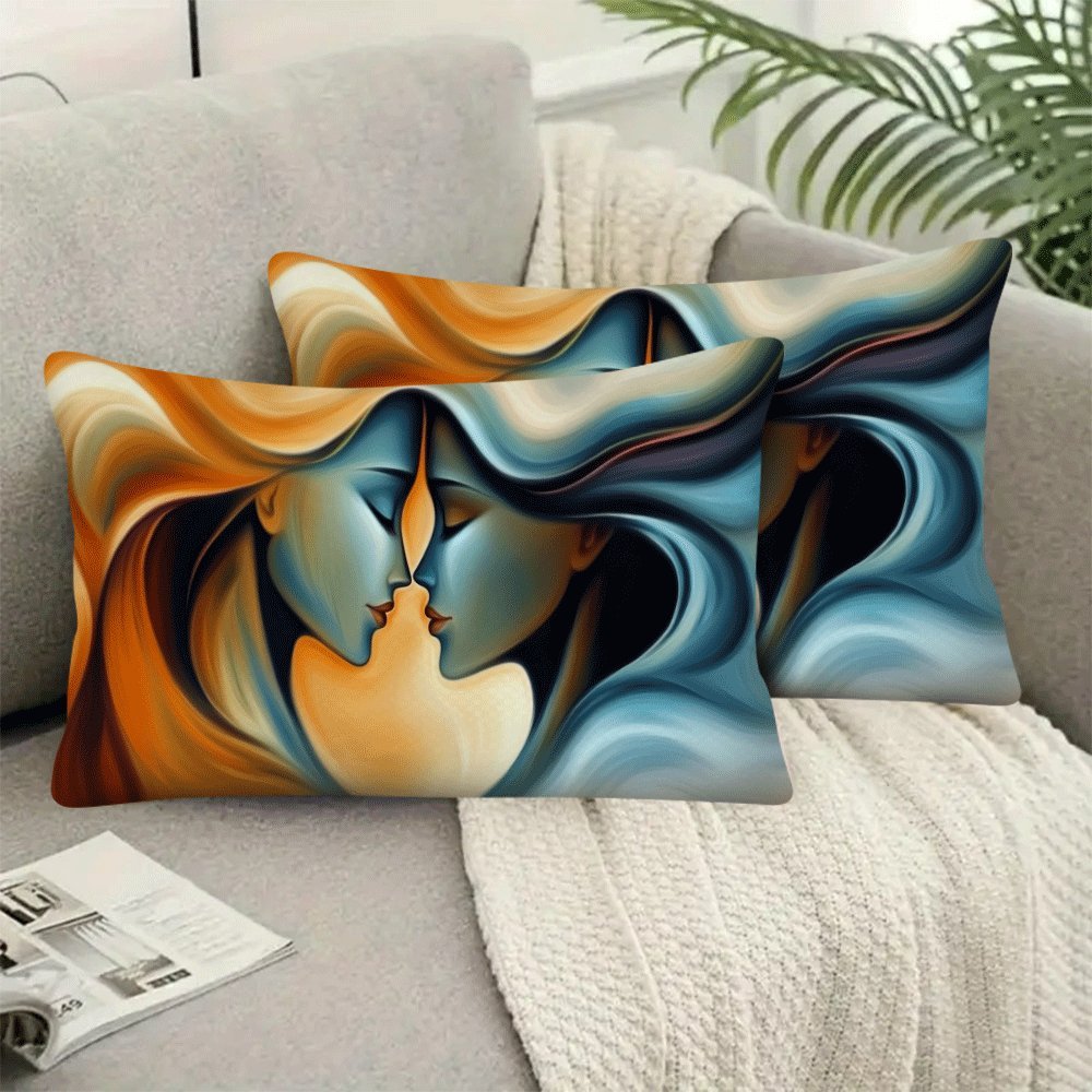 Square Cushion Covers Set of 2 50.8x30.48cm Outdoor Indoor Easy Clean Zip Closure