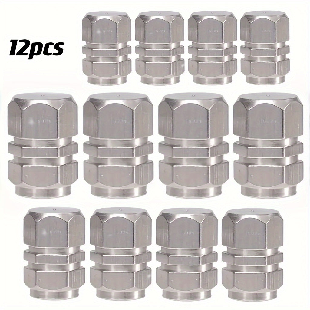 Durable Aluminum Tire Valve Caps 4/8/12 pcs Dustproof Easy to Install