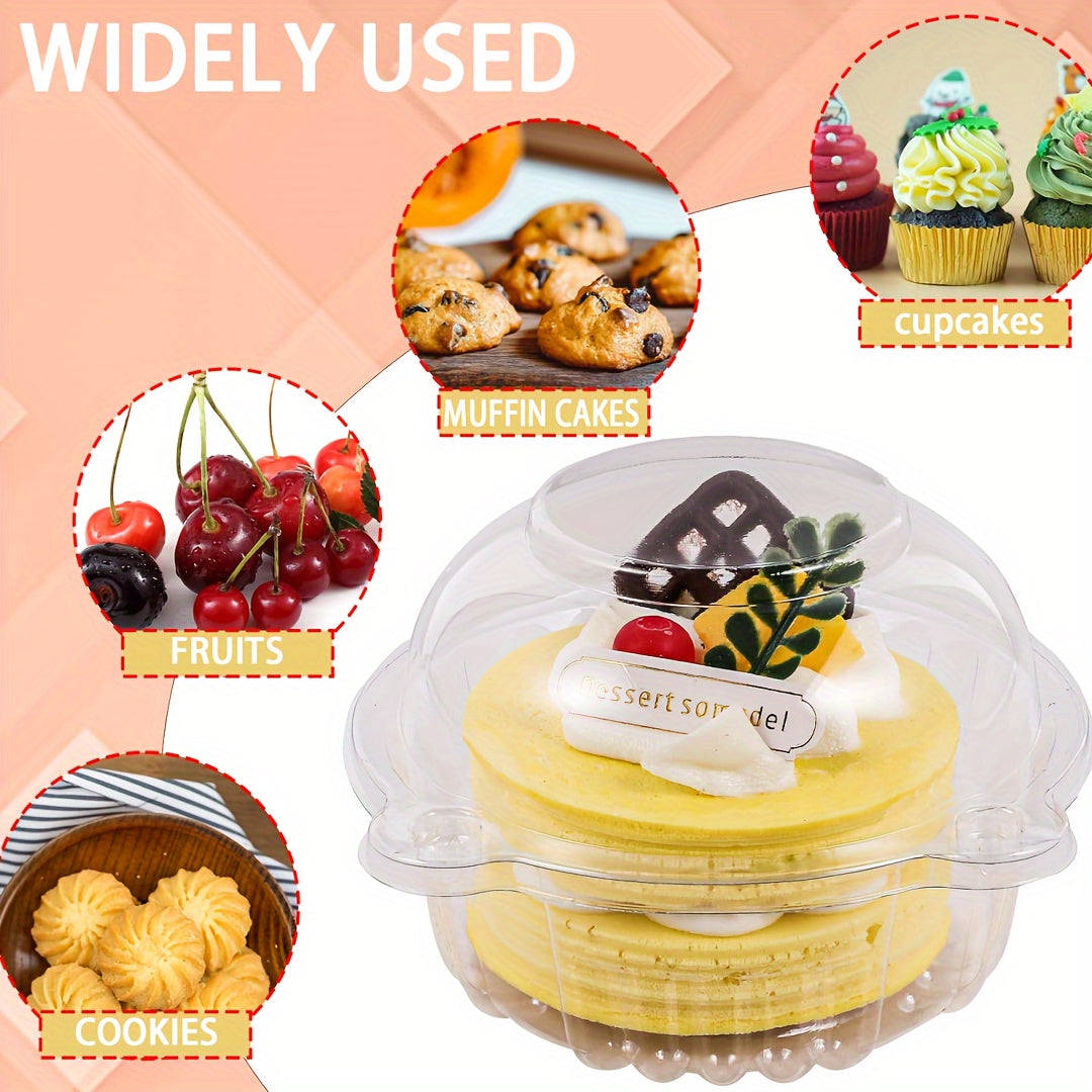 Clear Plastic Cupcake Boxes with Lids 20/40pcs Set for Muffins Pastries Sandwiches