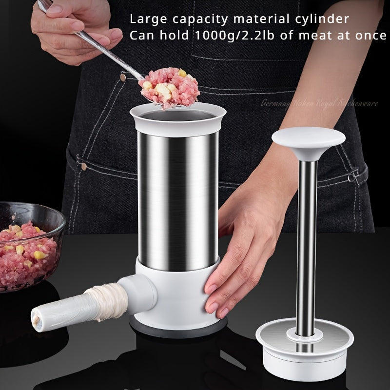 Stainless Steel Manual Sausage Stuffer Machine for Homemade Meat Sausages and Meatballs 2 or 5 Pieces