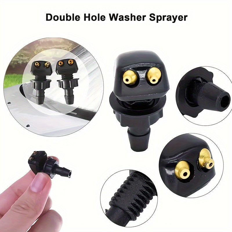 Универсальный комплект форсунок омывателя лобового стекла автомобиля, прочная шланг, несколько соединителей