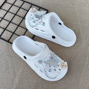 Women's EVA Clog Shoes with Floral Butterfly Accents Non-Slip Summer Footwear