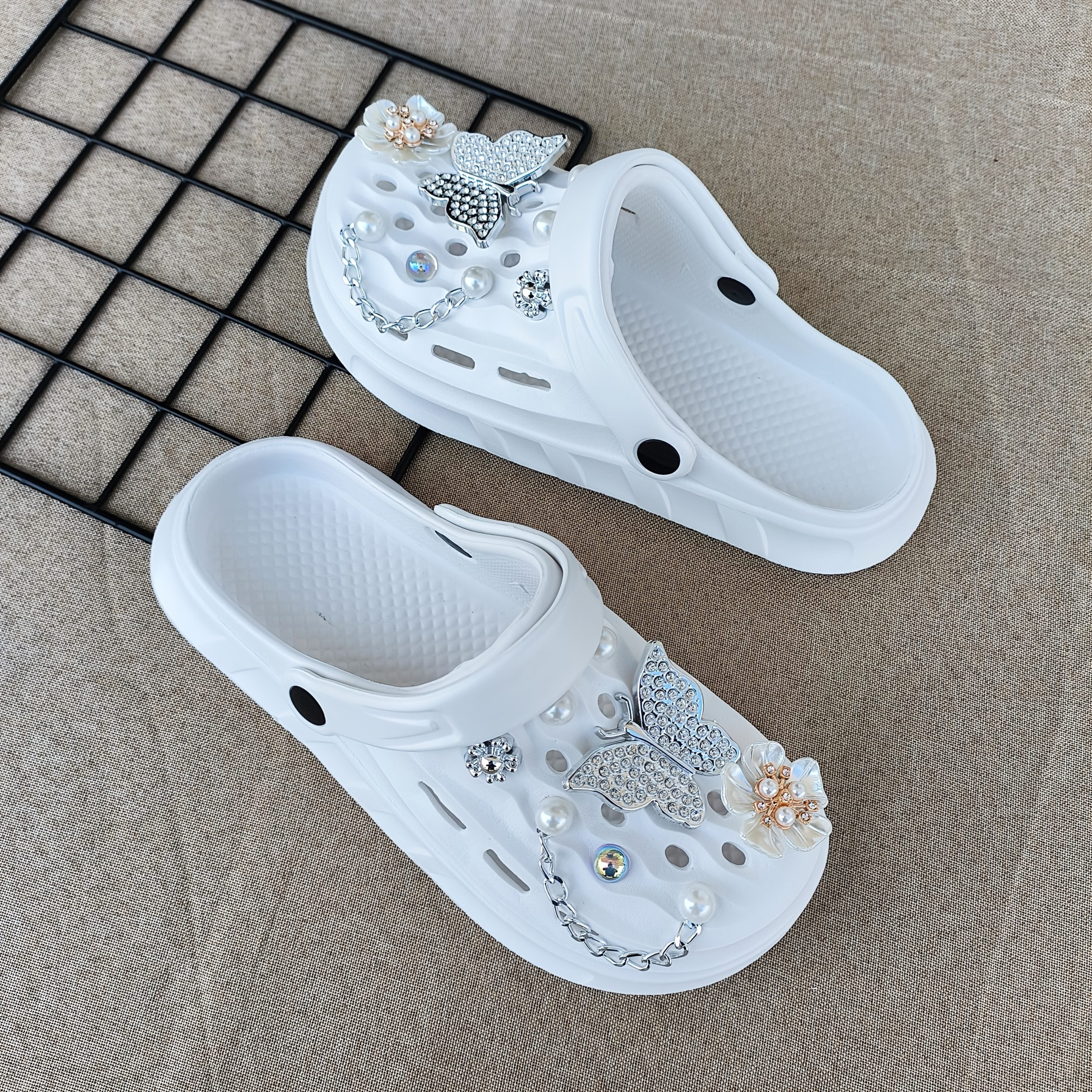 Women's EVA Clog Shoes with Floral Butterfly Accents Non-Slip Summer Footwear