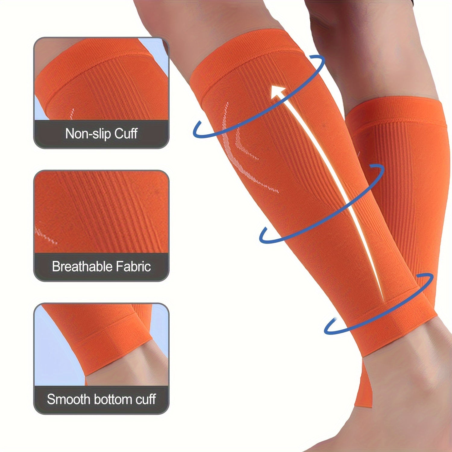 Men Women Calf Compression Sleeves 15-20mmHg Leg Footless Socks Summer